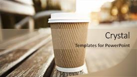  Presentation with coffee cup diary - Slide set consisting of one coffee cup background and a coral colored foreground