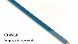  Presentation with crayon - Beautiful presentation featuring one color - wood blue crayon isolated backdrop and a white colored foreground