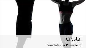  Presentation with posture - Amazing theme having one couple man woman exercising workout aerobic fitness posture full length silouhette on studio isolated on white background backdrop and a white colored foreground