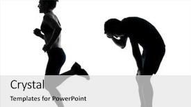  Presentation with posture - PPT layouts featuring one couple man woman exercising background and a light gray colored foreground