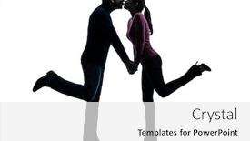  Presentation with lovers - Amazing slide set having one couple woman man lovers kissing in silhouette studio isolated on white background backdrop and a white colored foreground