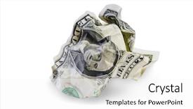  Presentation with octopus on isolated white - PPT theme featuring one crumpled dollar isolated background and a white colored foreground