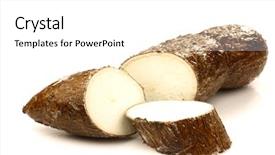  Presentation with cassava - Audience pleasing PPT theme consisting of one cut cassava backdrop and a white colored foreground