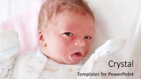  Presentation with newborn baby - Cool new theme with one day old newborn baby backdrop and a lemonade colored foreground