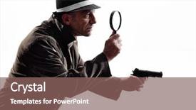  Presentation with investigations - Cool new slides with one detective man criminal investigations backdrop and a violet colored foreground