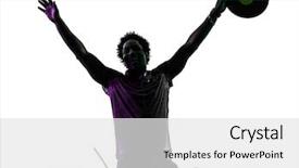  Presentation with man looking up happy - Beautiful slide deck featuring one disc jockey man happy backdrop and a white colored foreground