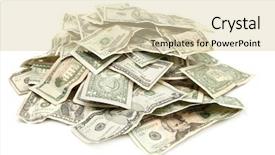  Presentation with pile - Slides consisting of one dollar - pile of us paper currency background and a soft green colored foreground