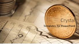  Presentation with newspaper - Slide deck featuring one-dollar-on-newspaper-chart background and a  colored foreground