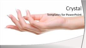  Presentation with manicure - Colorful presentation theme enhanced with one elegant female hand backdrop and a white colored foreground