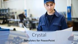  Presentation with blueprint - Presentation design consisting of one-engineers-looking background and a light blue colored foreground