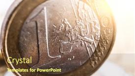  Presentation with euro - Audience pleasing slide set consisting of one-euro-coin-in-macro backdrop and a tawny brown colored foreground