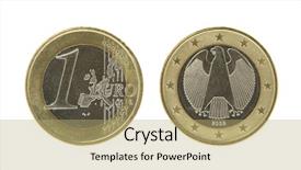  Presentation with euro - Amazing slides having one euro coin macro isolated backdrop and a yellow colored foreground
