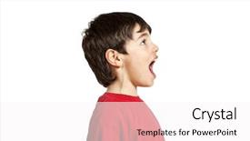  Presentation with eye - Cool new slide set with one eye - portrait of adorable little boy backdrop and a white colored foreground