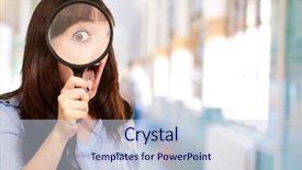  Presentation with magnifying glass - Slide deck enhanced with legal documents concept colored document background and a  colored foreground.