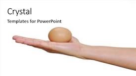  Presentation with female - Audience pleasing PPT theme consisting of one-female-hand-holding and a white colored foreground