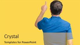  Presentation with elegant - Presentation having one future - handsome middle age elegant senior background and a yellow colored foreground