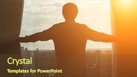  Presentation with asian - Presentation design having one future - rear view of asian businessman background and a tawny brown colored foreground