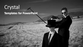  Presentation with top hat - PPT theme consisting of one-gentleman-in-a-black background and a dark gray colored foreground