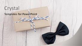  Presentation with wood craft - Amazing PPT layouts having one-gift-box-wrapped backdrop and a lemonade colored foreground