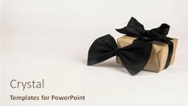  Presentation with father birthday - PPT layouts featuring one-gift-box-wrapped background and a sky blue colored foreground