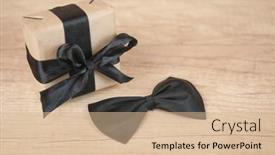  Presentation with wood craft - Slide set featuring one-gift-box-wrapped background and a coral colored foreground