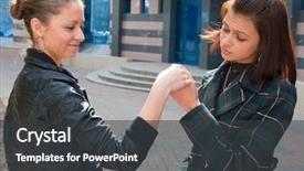  Presentation with new baby girl - PPT theme consisting of one girl boasts to another background and a  colored foreground