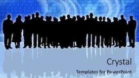  Presentation with business people silhouette - Slide deck enhanced with one global team - binary code background and business background and a light blue colored foreground
