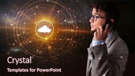  Presentation with cloud technology - Amazing slide deck having one global team - person talking on the phone backdrop and a wine colored foreground