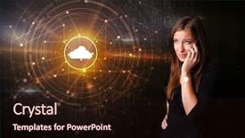  Presentation with technology black person - Amazing PPT theme having one global team - person talking on the phone backdrop and a wine colored foreground