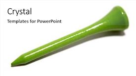  Presentation with green gold and white - PPT theme consisting of one green wooden golf tee background and a white colored foreground