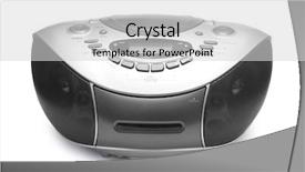  Presentation with tape recorder - Cool new presentation theme with one grey tape recorder isolated backdrop and a  colored foreground