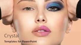  Presentation with deep blue - Presentation theme consisting of one-half-face background and a coral colored foreground