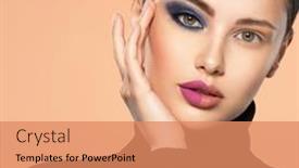  Presentation with deep blue - Presentation design with one-half-face background and a coral colored foreground