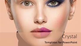  Presentation with deep blue - Cool new theme with one-half-face backdrop and a coral colored foreground