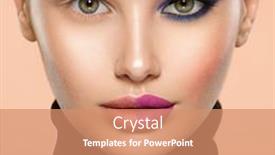  Presentation with deep blue - Cool new PPT layouts with one-half-face backdrop and a coral colored foreground