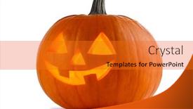  Presentation with halloween - PPT layouts with one halloween pumpkin isolated on white background background and a gold colored foreground