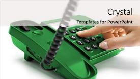  Presentation with phone - PPT theme having pressing key on green phone background and a white colored foreground