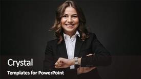  Presentation with confident - Beautiful PPT layouts featuring one hour - confident young businesswoman wearing backdrop and a dark gray colored foreground