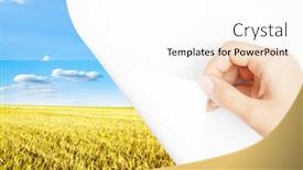  Presentation with human - Amazing presentation design having one-human-hand-open-white backdrop and a white colored foreground