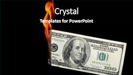  Presentation with fire - Theme having one hundred dollar bill burning background and a black colored foreground