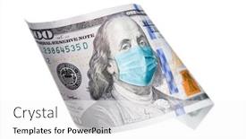  Presentation with medical face mask - PPT theme with one-hundred-dollar-bill background and a white colored foreground