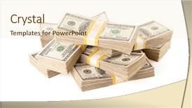  Presentation with piles - Theme with one hundred dollar bill background and a cream colored foreground