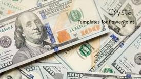  Presentation with 20 dollar bill - PPT theme featuring one-hundred-dollar-bills-laying background and a  colored foreground