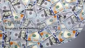  Presentation with bills - Cool new slide deck with one-hundred-dollar-bills backdrop and a light gray colored foreground