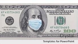  Presentation with financial crisis - Cool new PPT theme with one-hundred-dollars-banknote backdrop and a light gray colored foreground