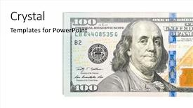  Presentation with 3d white - Audience pleasing PPT theme consisting of one hundred dollars banknotes backdrop and a white colored foreground