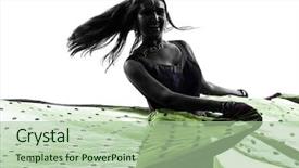  Presentation with indian woman - Audience pleasing slides consisting of one indian woman dancer dancing backdrop and a mint green colored foreground
