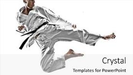  Presentation with karate - Amazing presentation theme having one karate kata training man backdrop and a  colored foreground
