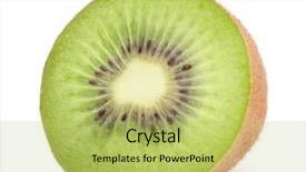  Presentation with kiwi fruit - Presentation featuring one kiwi fruit half isolated background and a yellow colored foreground