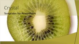  Presentation with kiwi fruit - Cool new presentation design with one-kiwi-fruit-slice-isolated backdrop and a yellow colored foreground